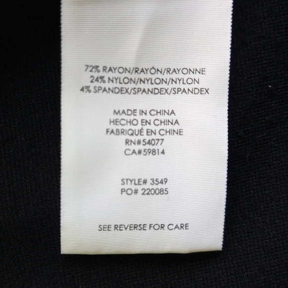 Cabi 3549 Agency Black Ponte Knit Moto Snap Jacket Peplum Hem Modern Stretch - Picture 8 of 8